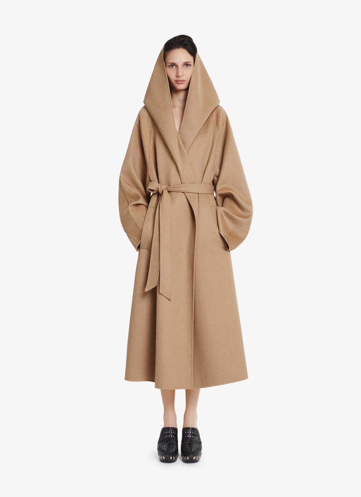 LONG WOOL COAT ALAÏA CAMEL LONG WOOL COAT